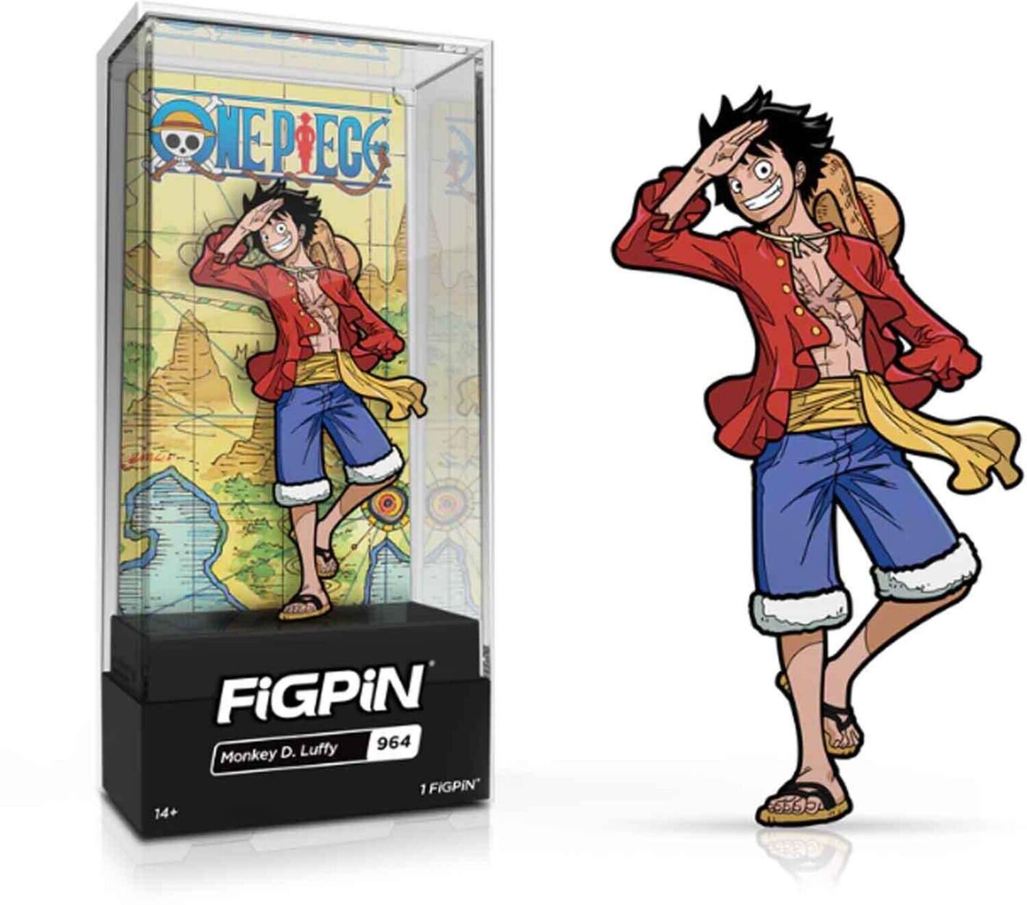 The corrected text is: "NEPPIE NE FiGPiN Luffy 964 Monkey D. Luffy 1 FIGPIN 14+"