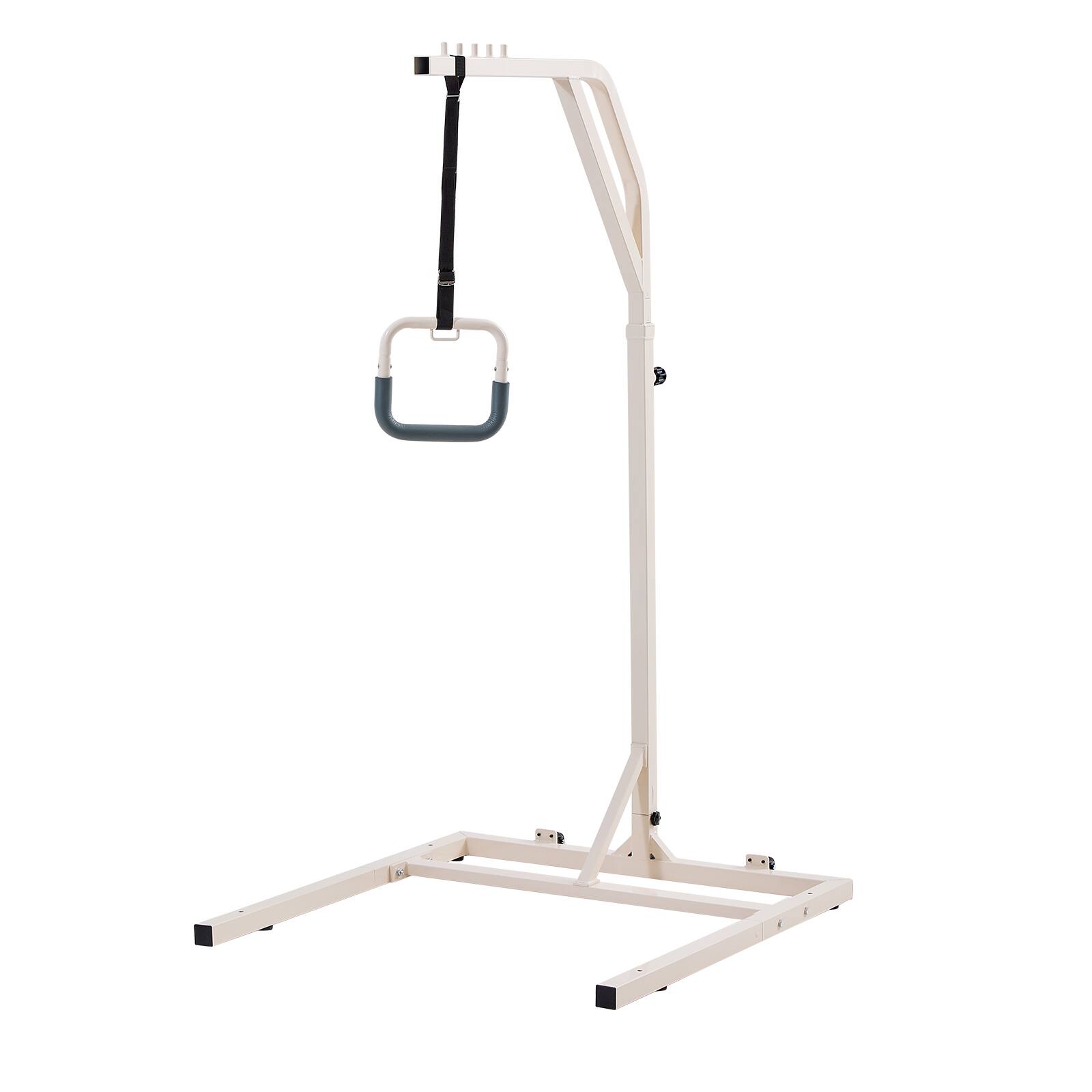 Alt View 5. VEVOR - Trapeze Bar for Bed Mobility, Height-Adjustable Free Standing Trapeze Bar with 2 Wheels, 300LBS Capacity Bed Pull Up - White.