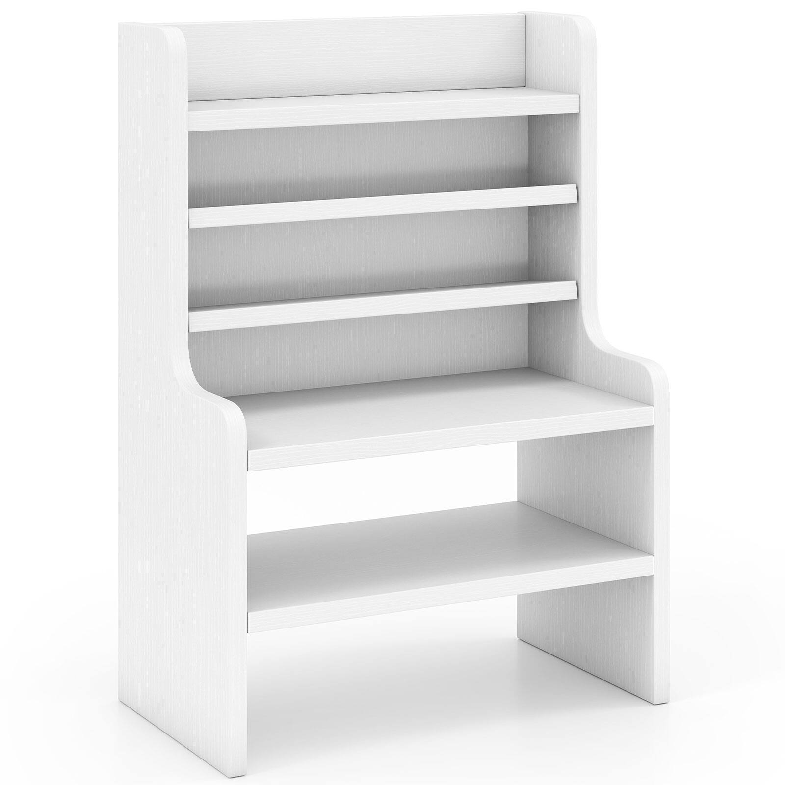Alt View 9. Costway - Costway Desktop Bookshelf with Open Cubes and Adjustable Shelves, 12 x 6.5 x 16.5 in - White.