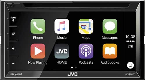JVC - 6.8" - CD/DVD - Built-In Bluetooth - Apple® CarPlay - In-Dash Receiver - Black-Front_Standard 