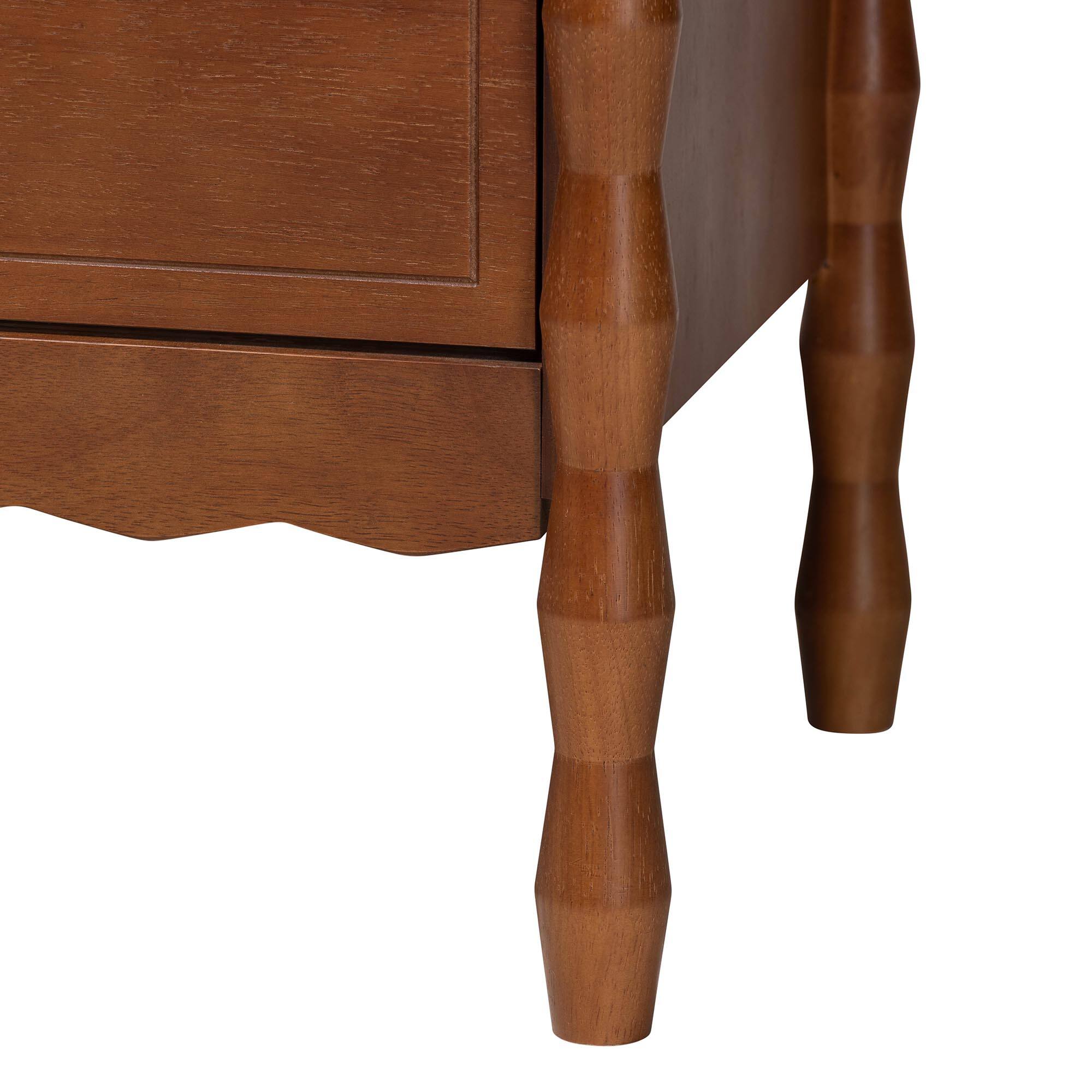 Alt View 3. Baxton Studio - Seamus 4-Piece Bedroom Set with 2 Nightstands, Queen - Walnut Brown.