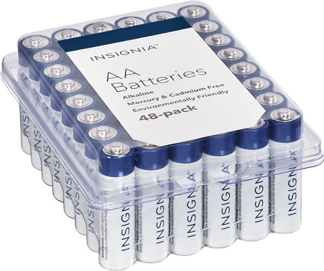 Insignia - AA Batteries (48-Pack) - White / Blue - Front Zoom