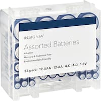 Insignia™ - Assorted Batteries with Storage Box (33-Pack) - Front_Zoom