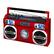 Back. Studebaker - Bluetooth Boombox with FM Radio, CD Player, 10 watts RMS - Red.