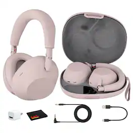 Sony - WH-1000XM6 Wireless Noise Canceling Overhead Headphones (Pink) - Bundle