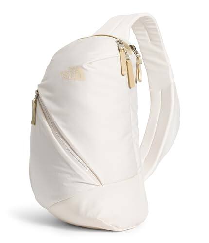 Front. DORLUKFU - THE NORTH FACE Women's Isabella SIing | Slim Carry Crossbody Bag With Large Main Compartment, Water Repellent - Gardenia White Dark Heather/Gravel-npf.