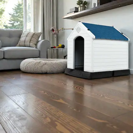 Front. Hivvago - Ventilated Plastic Dog Shelter with Safety Fastening Mechanism.