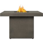Front Zoom. Real Flame - Ventura Square Chat Height Propane Fire Table - Glacier Gray.