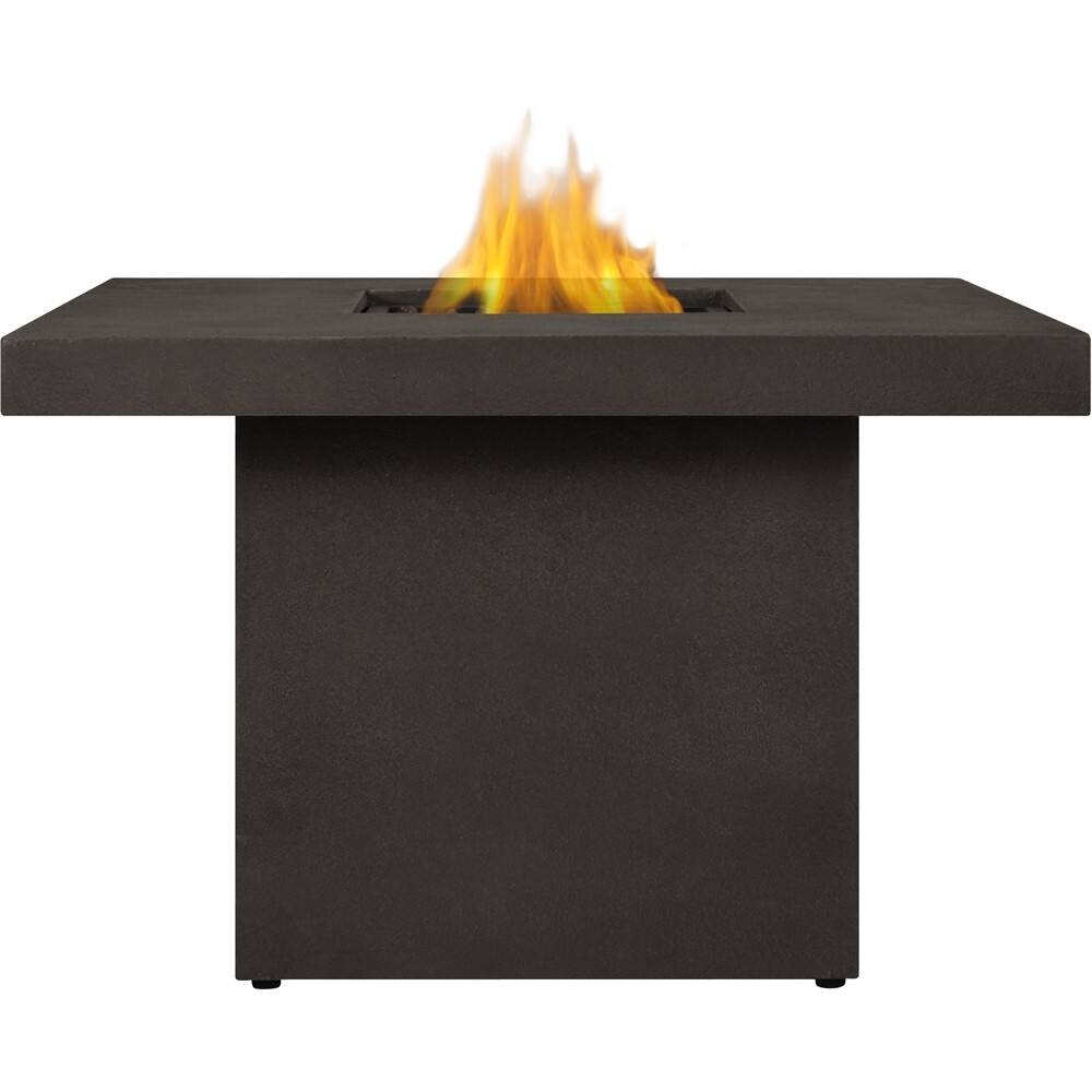Front. Real Flame - Ventura Square Chat Height Propane Fire Table - Kodiak Brown.