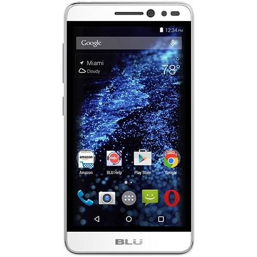 Front. BLU - Studio Selfie with 8GB Memory Cell Phone (Unlocked) - White.