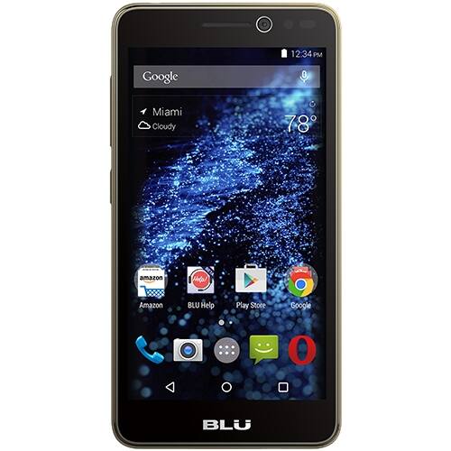 Front. BLU - Studio Selfie with 8GB Memory Cell Phone (Unlocked) - Gold.