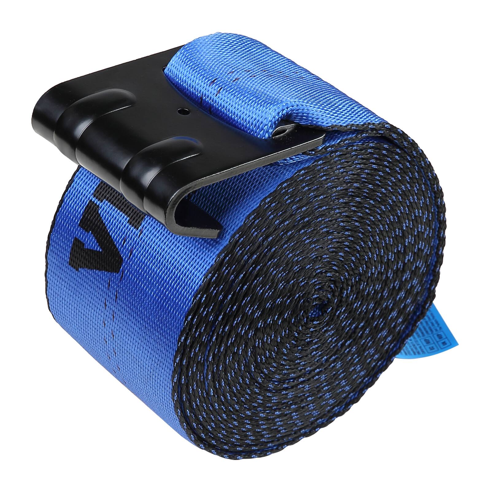Alt View 5. VEVOR - Winch Straps, 4" x 30', 6000 lbs Load Capacity, 18000 lbs Breaking Strength, Truck Straps with Flat Hook,Tie Downs Cargo - Blue.