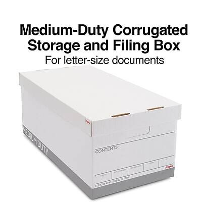 Medium-Duty Corrugated Storage and Filing Box  
For letter-size documents  

Contents: 4PK 5TSR215 ST59214