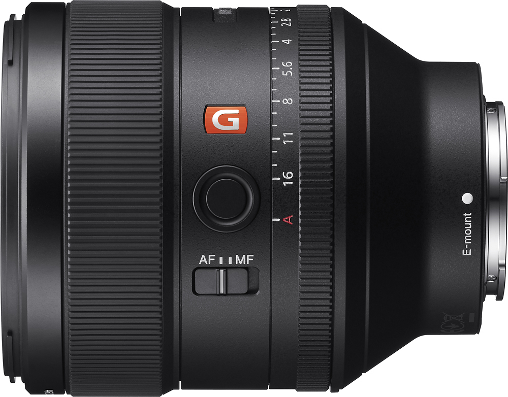 Angle View: Sony - G Master FE 85 mm F1.4 GM Full-Frame E-Mount Mid-range Telephoto Lens - Black