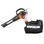 WORX - 12 Amp TRIVAC 75 MPH 600 CFM Electric Leaf Blower/Mulcher/Vacuum - Black