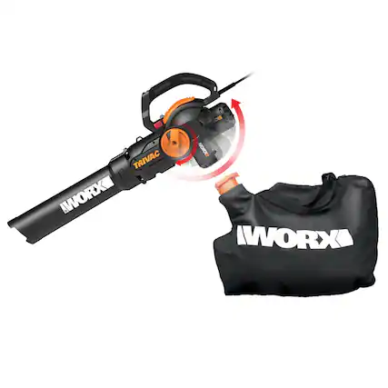 Front. WORX - 12 Amp TRIVAC 75 MPH 600 CFM Electric Leaf Blower/Mulcher/Vacuum - Black.