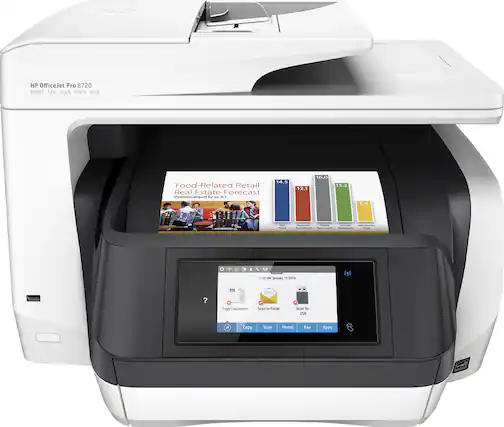 Front. HP - OfficeJet Pro 8720 Wireless All-In-One Instant Ink Ready Printer.