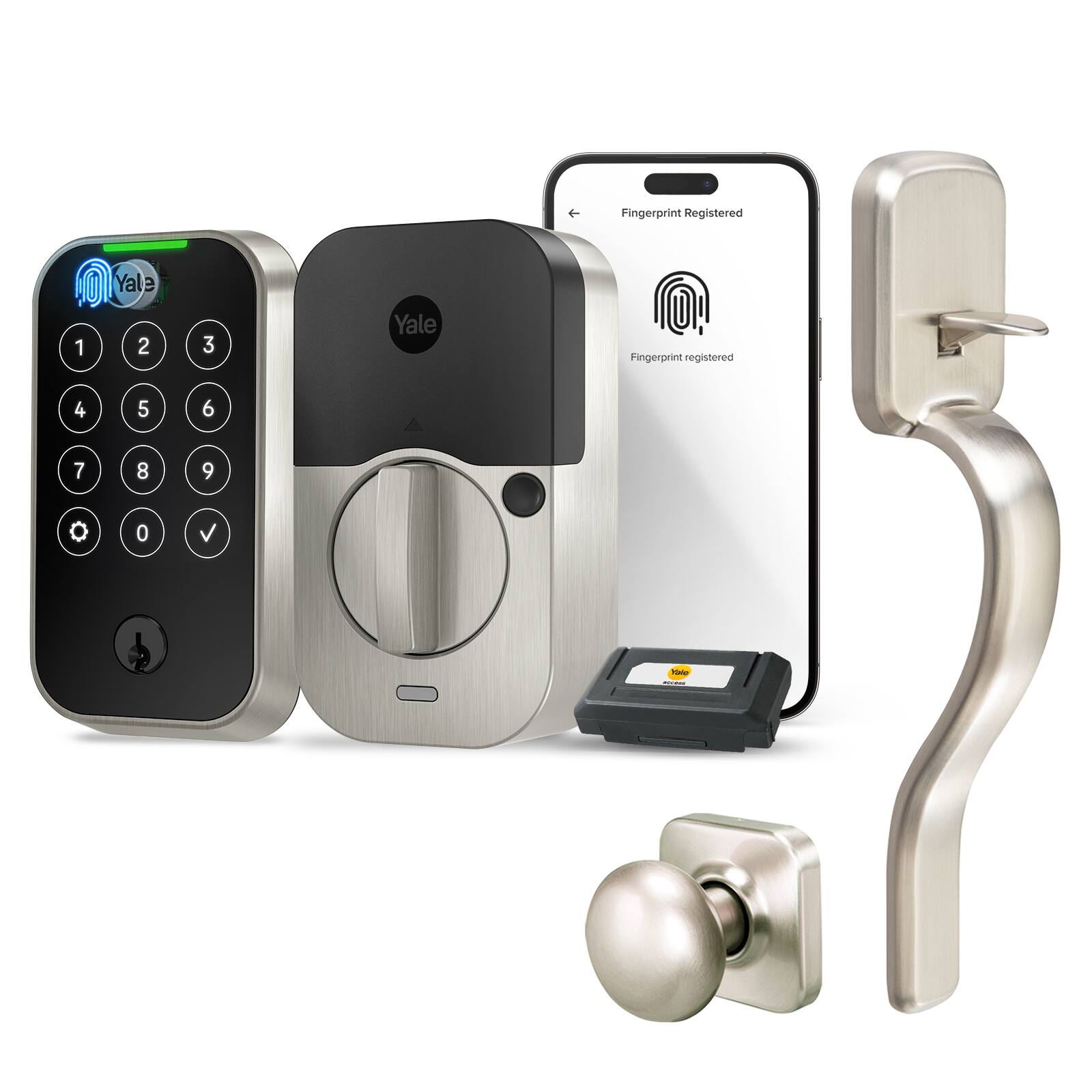 Yale - Assure Lock 2 Touch with Wi-Fi and Ridgefield Handle - Satin Nickel