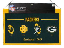 Winning Streak Sports - Packers Football LARGE 22x14 Wall Hanging Banner featuring logos from 1956, 1961, 1980 - Multi