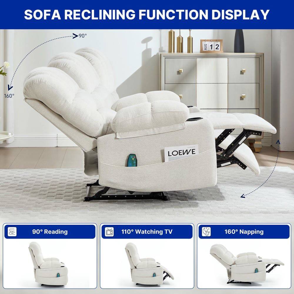 SOFA RECLINING FUNCTION DISPLAY

90° Reading  
110° Watching TV  
160° Napping