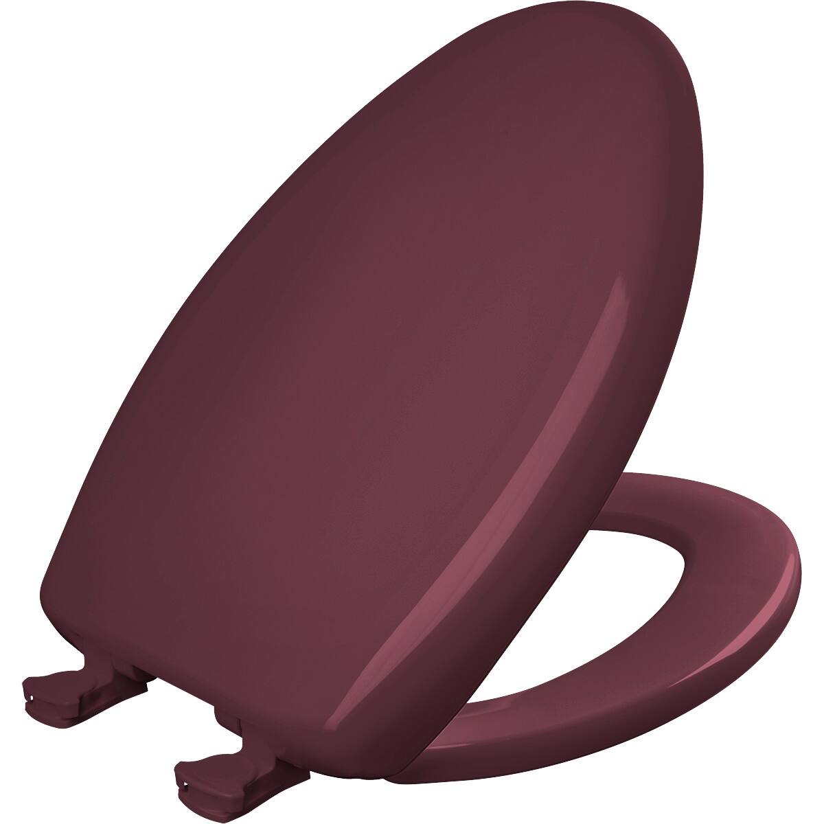 Front. BEMIS - Bemis Elongated Plastic Toilet Seat in Loganberry with STA-TITE Seat Fastening System, EasyClean and  WhisperClose Hinge - Loganberry.