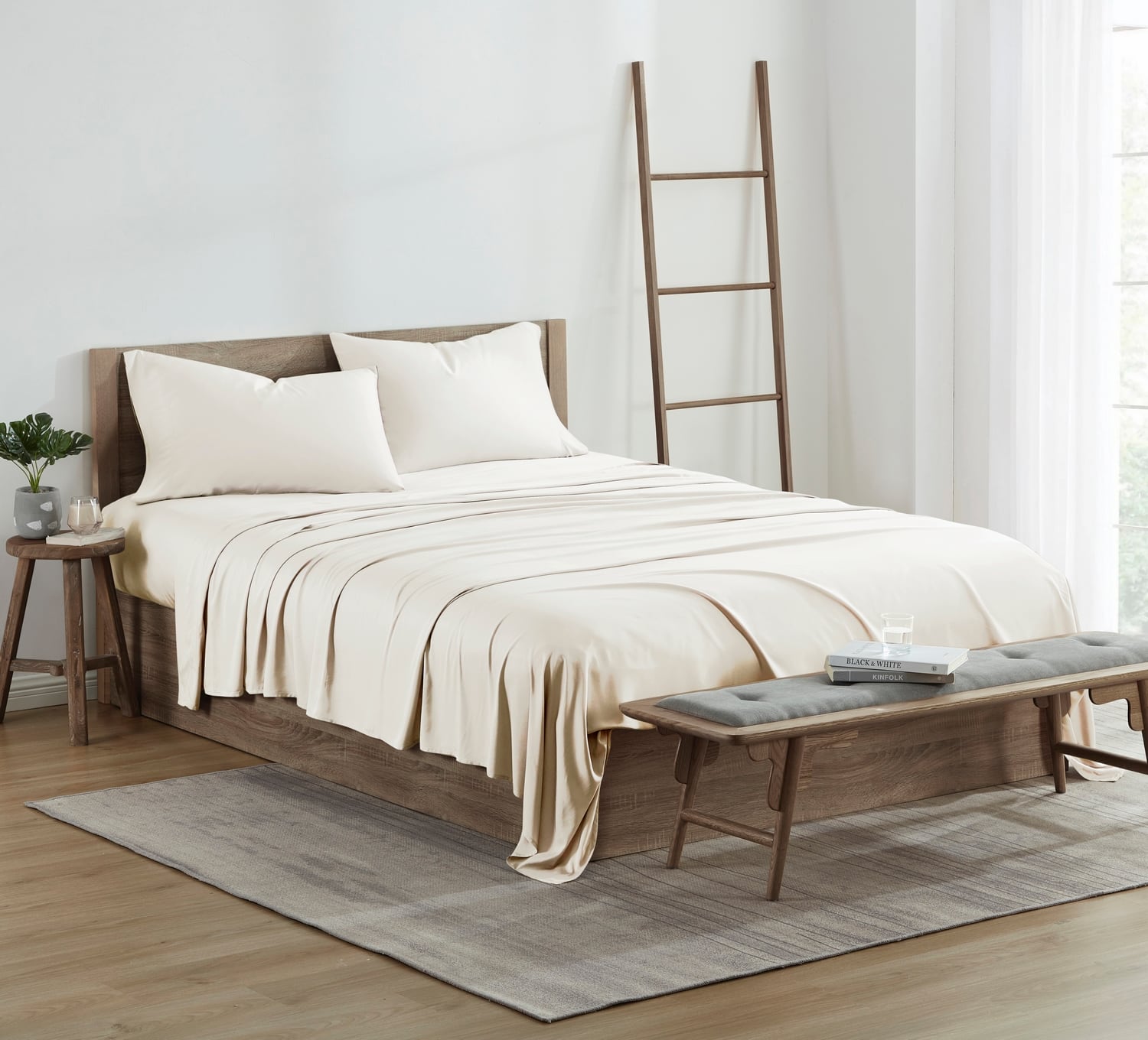 Kathy Ireland - 300 Thread Count 100% Bamboo Sheet Set - Ivory price history on PriceWatchPro