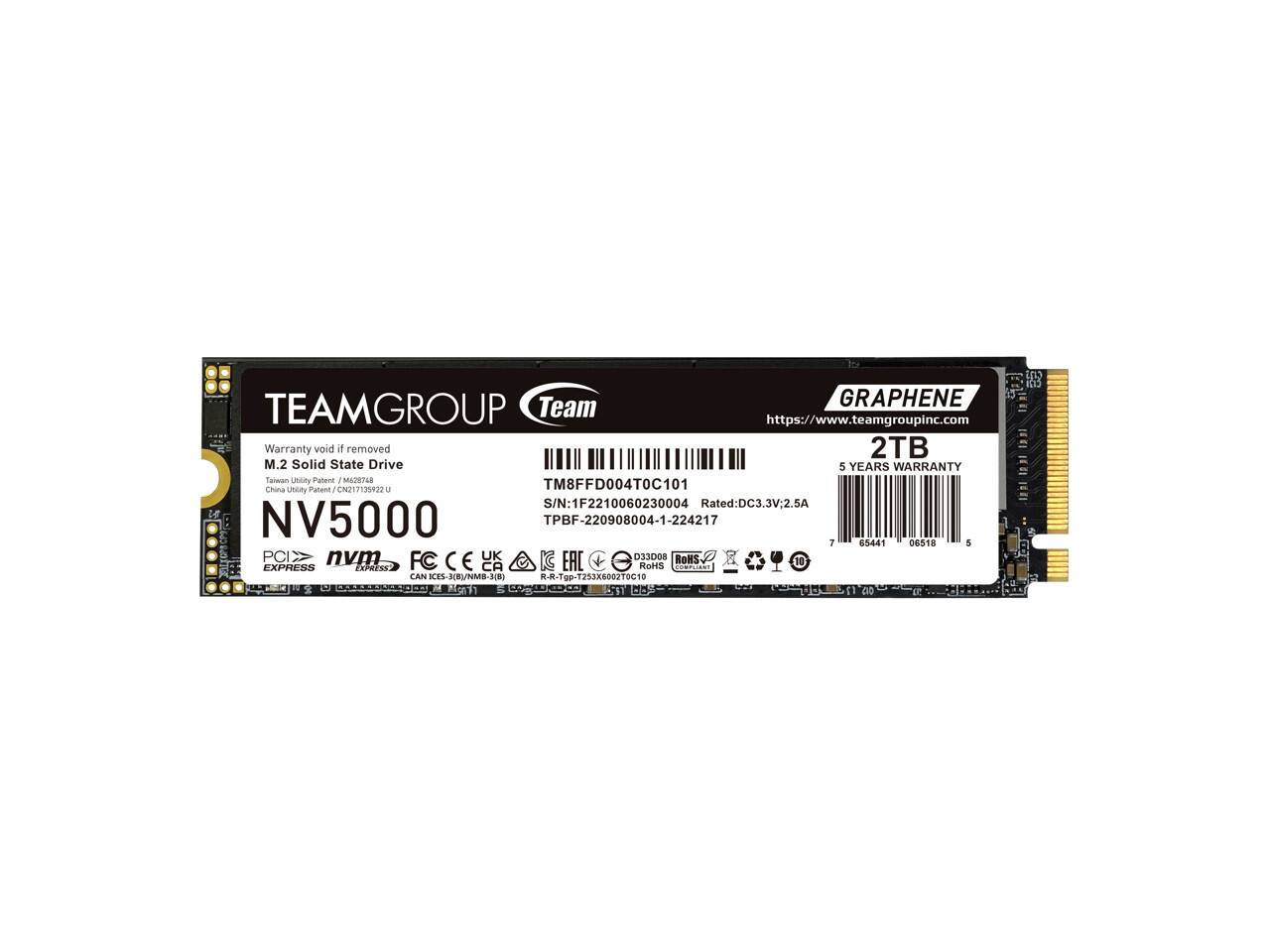 Team Group NV5000 M.2 2280 2TB PCIe 4.0 x4 with NVMe Internal