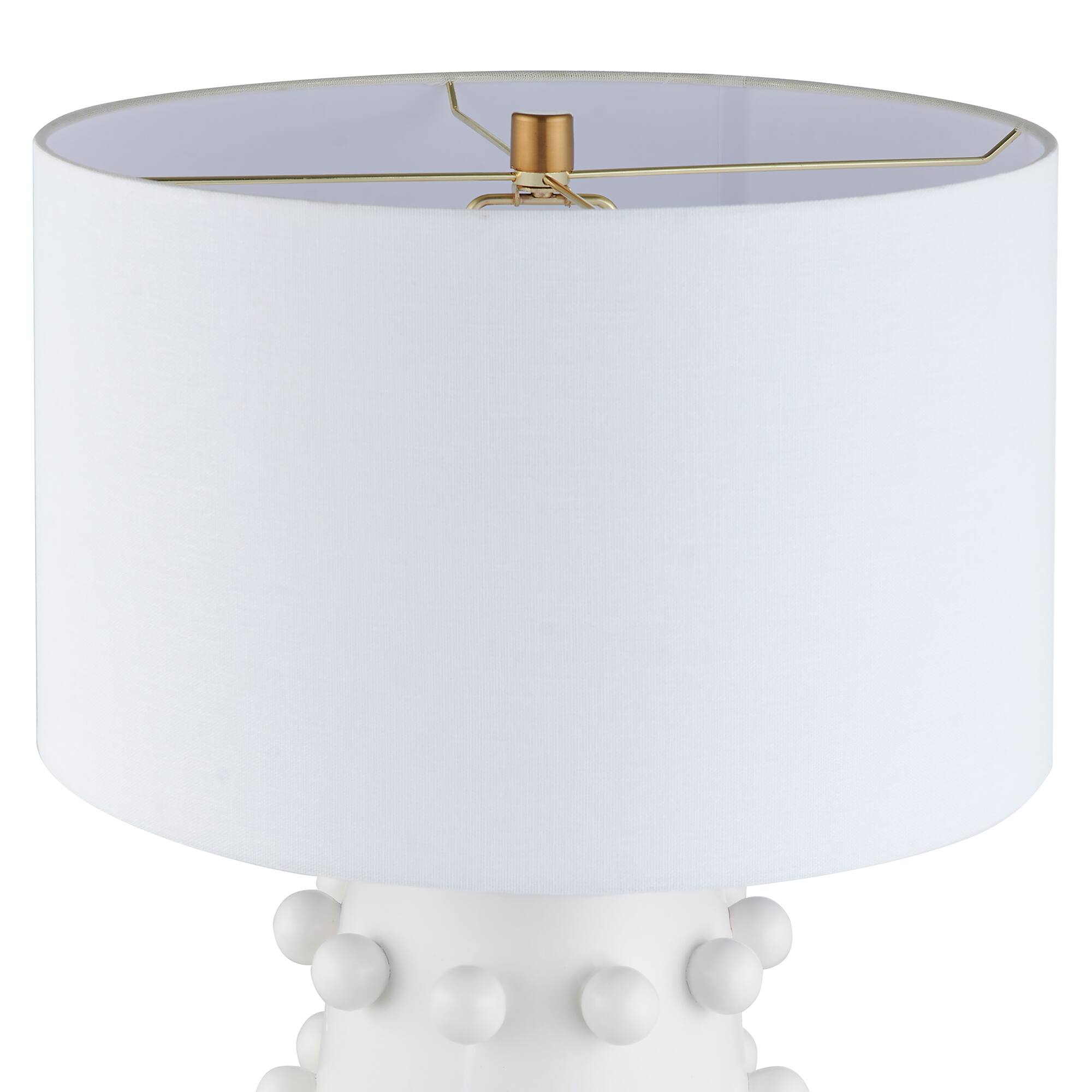 Left. Hudson&Canal - Farrington 26" Tall Ceramic Table Lamp with Fabric Shade in Matte White/White.