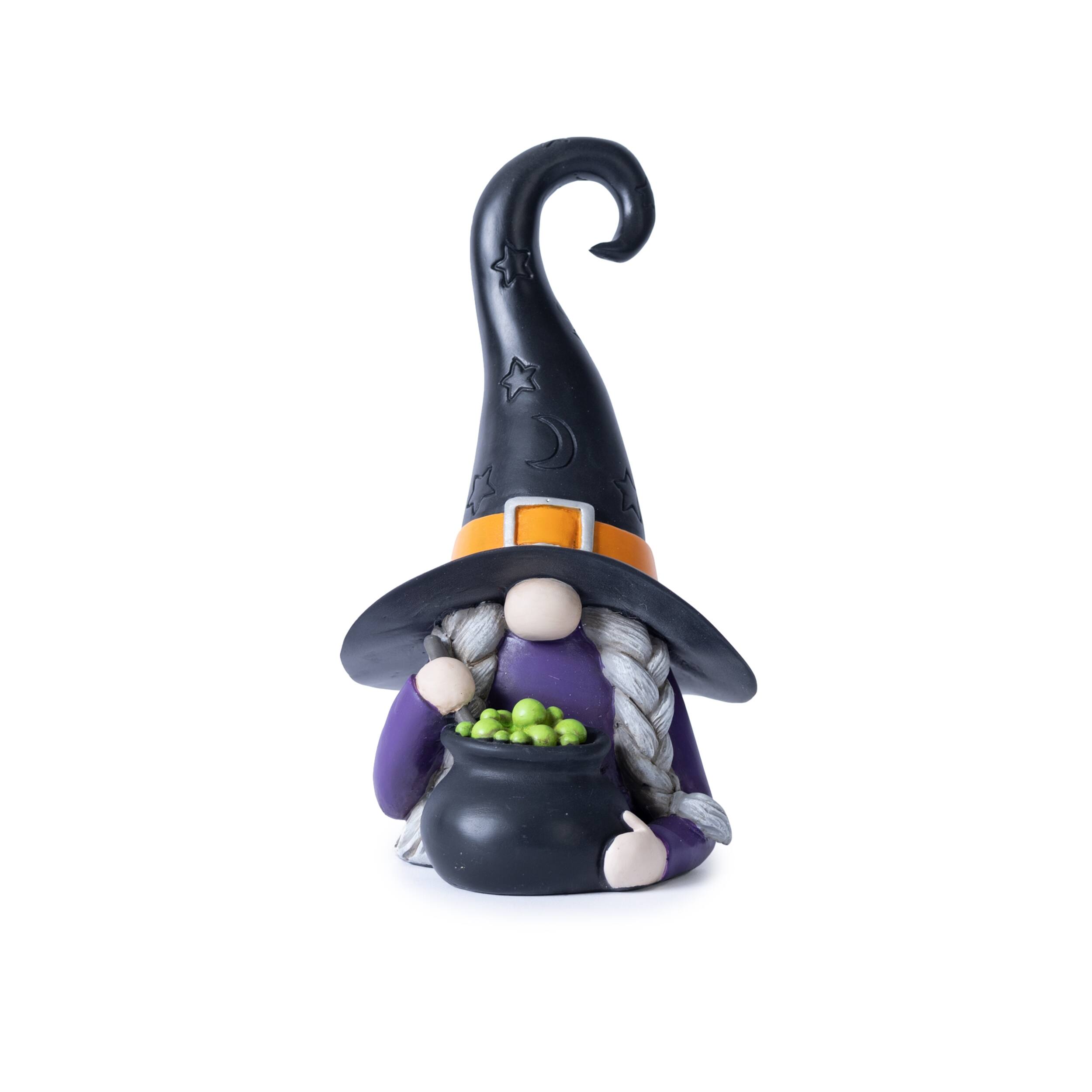 Back. BreeBe - Witch Gnome Figurine (Set of 2) - Purple.