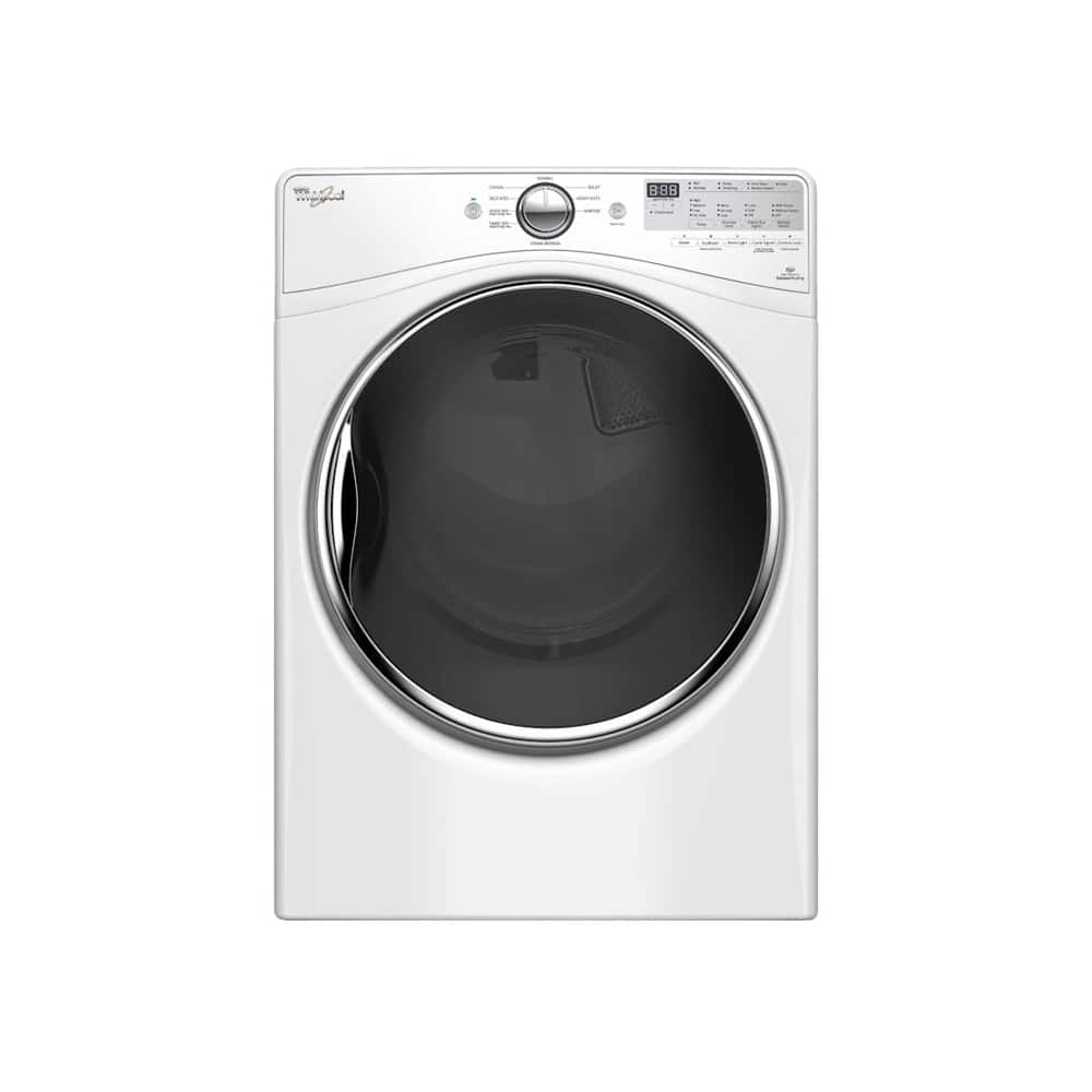 Whirlpool - 7.4 Cu. Ft. 9-Cycle Electric Dryer with Steam - White - Larger Front