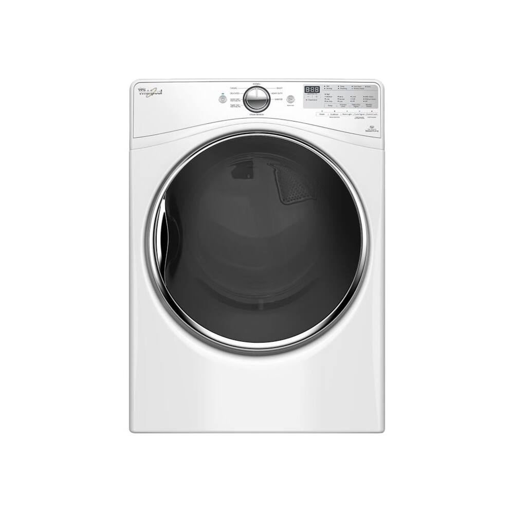 Front. Whirlpool - 7.4 Cu. Ft. 9-Cycle Electric Dryer with Steam - White.