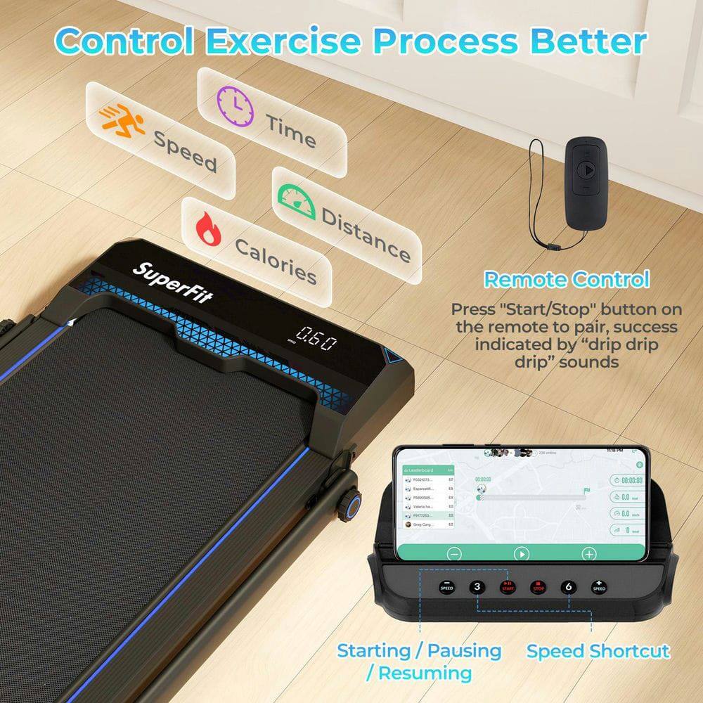 Control Exercise Process Better

- Speed
- Time
- Distance
- Calories

Remote Control
Press "Start/Stop" button on the remote to pair, success indicated by "drip drip drip" sounds

Starting / Pausing / Resuming

Speed Shortcut