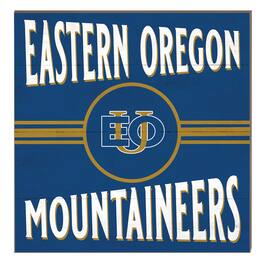 Jardine - Eastern Oregon Mountaineers 10" x 10" Retro Team Sign - Navy
