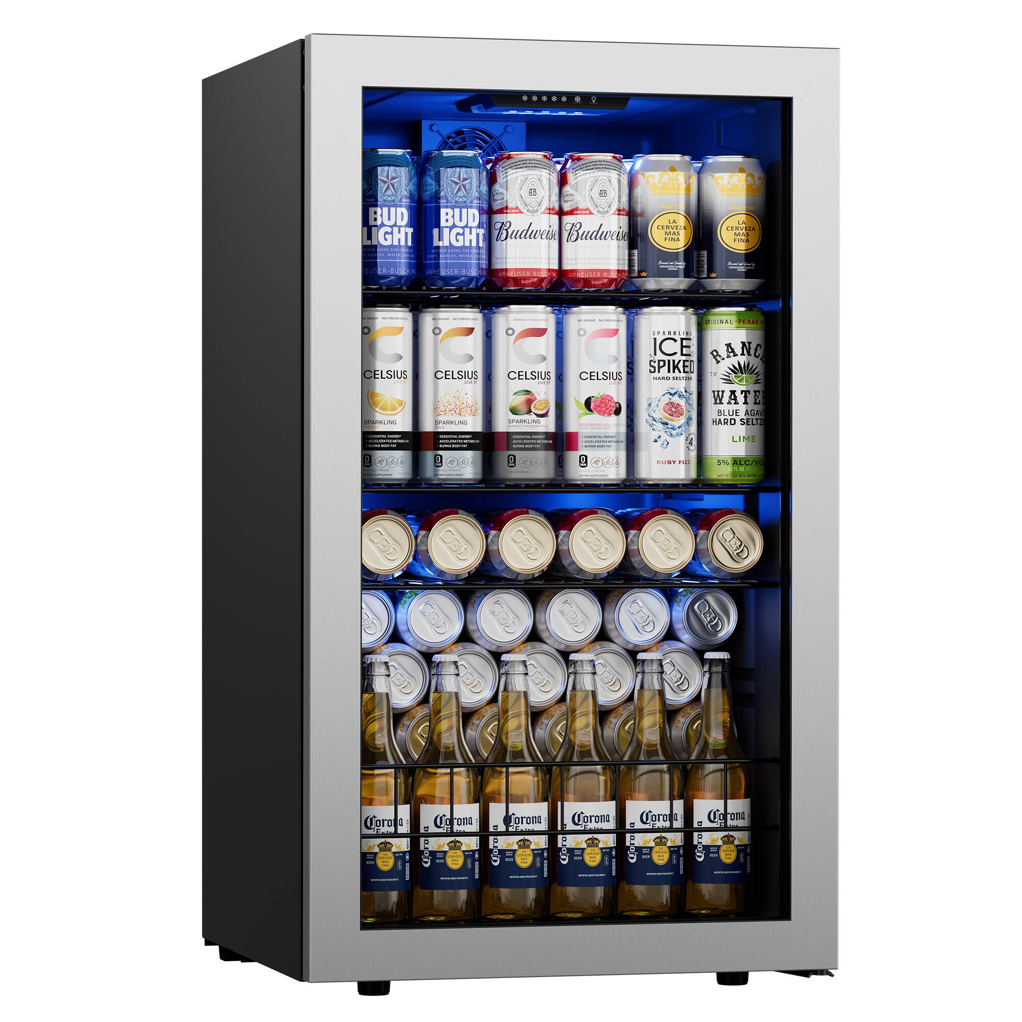 Ca'Lefort - Beverage Refrigerator Cooler, 121 Can Freestanding Beverage Fridge，Mini fridge with Glass Door for Home/Bar/Of - Silver price history on PriceWatchPro