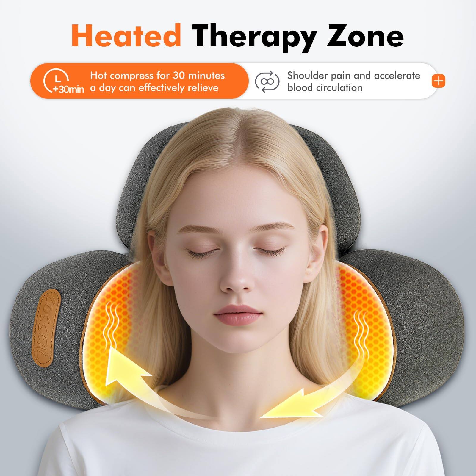 Heated Therapy Zone

Hot compress for 30 minutes +30min a day can effectively relieve

Shoulder pain and accelerate blood circulation