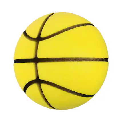 Front. Unique Bargains - Silent Basketball Size 5 (8.3") Quiet Basketball High Density Foam No Noise 3D Groove Bouncing Ball with Net Bag - Lemon Yellow.