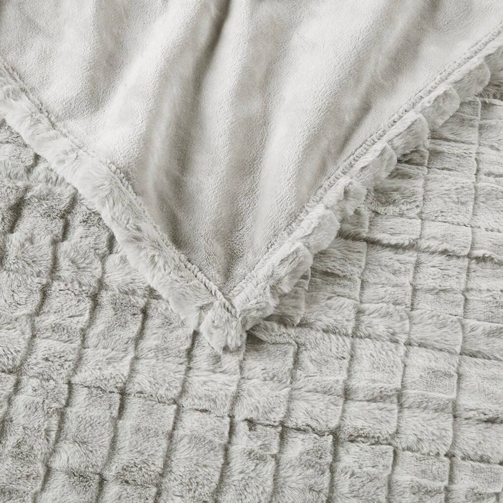 Alt View 5. Gracie Mills - Gracie Mills Brentwood Heated Throw - Grey Texture.