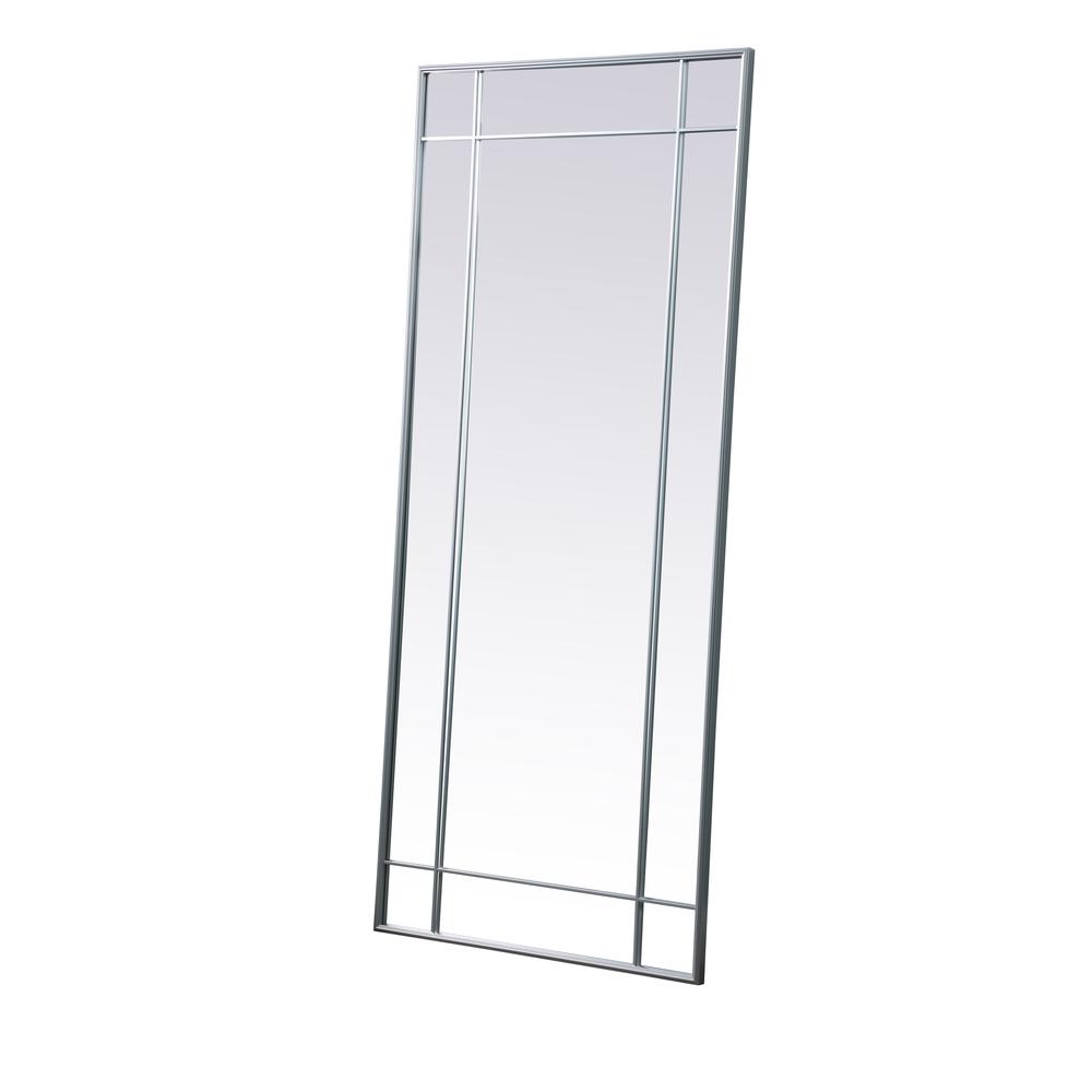 Alt View 1. Elegant Decor - French Panel Full Length Mirror 30x70 Inch In Silver - Silver.
