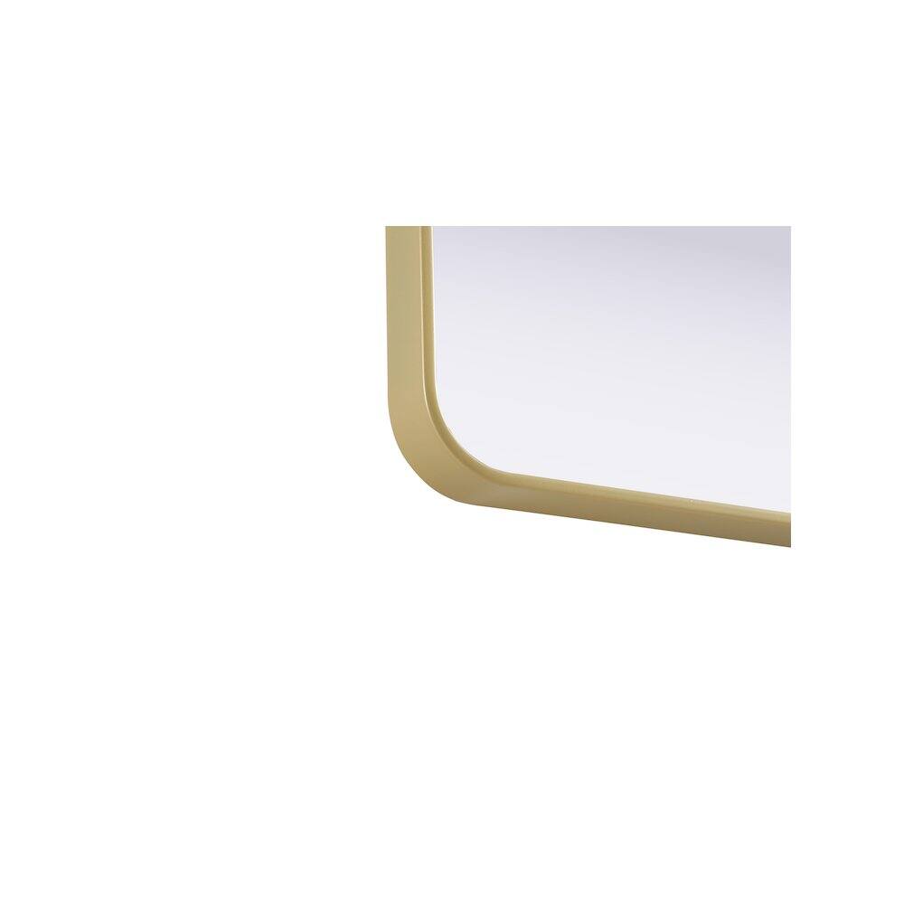 Left. Elegant Decor - Contour Metal Square Mirror 30x30 in Brass - Brass.
