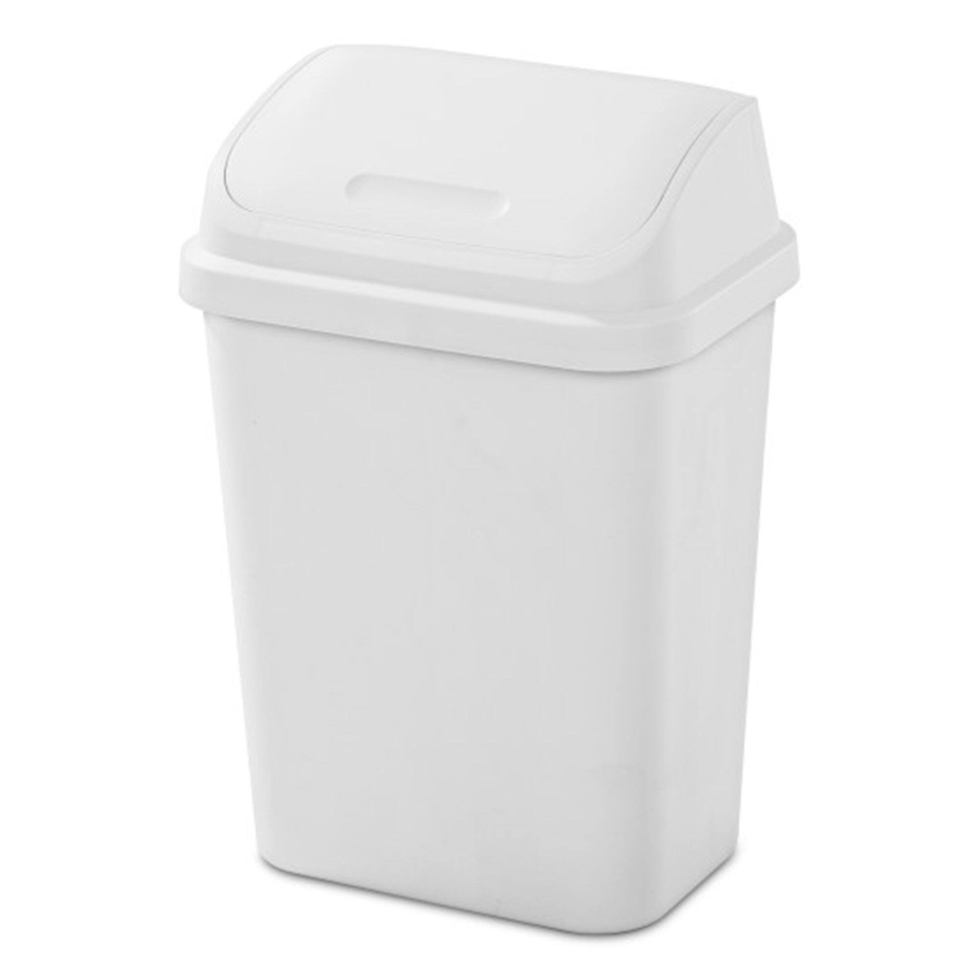 Alt View 1. Sterilite - Sterilite 7.8 Gallon SwingTop Kitchen Wastebasket Trash Can, White (6 Pack) - White.