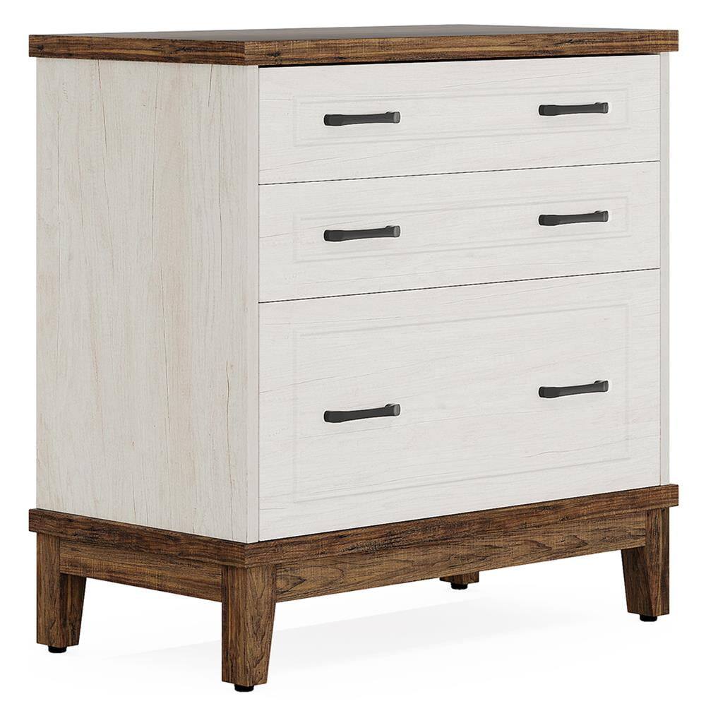 Alt View 1. Kadyn - Filing Stroage Cabinet, Lateral File Cabinet, 3-drawer Filing Cabinet For A4/letter/legal Size,Beige - Beige.