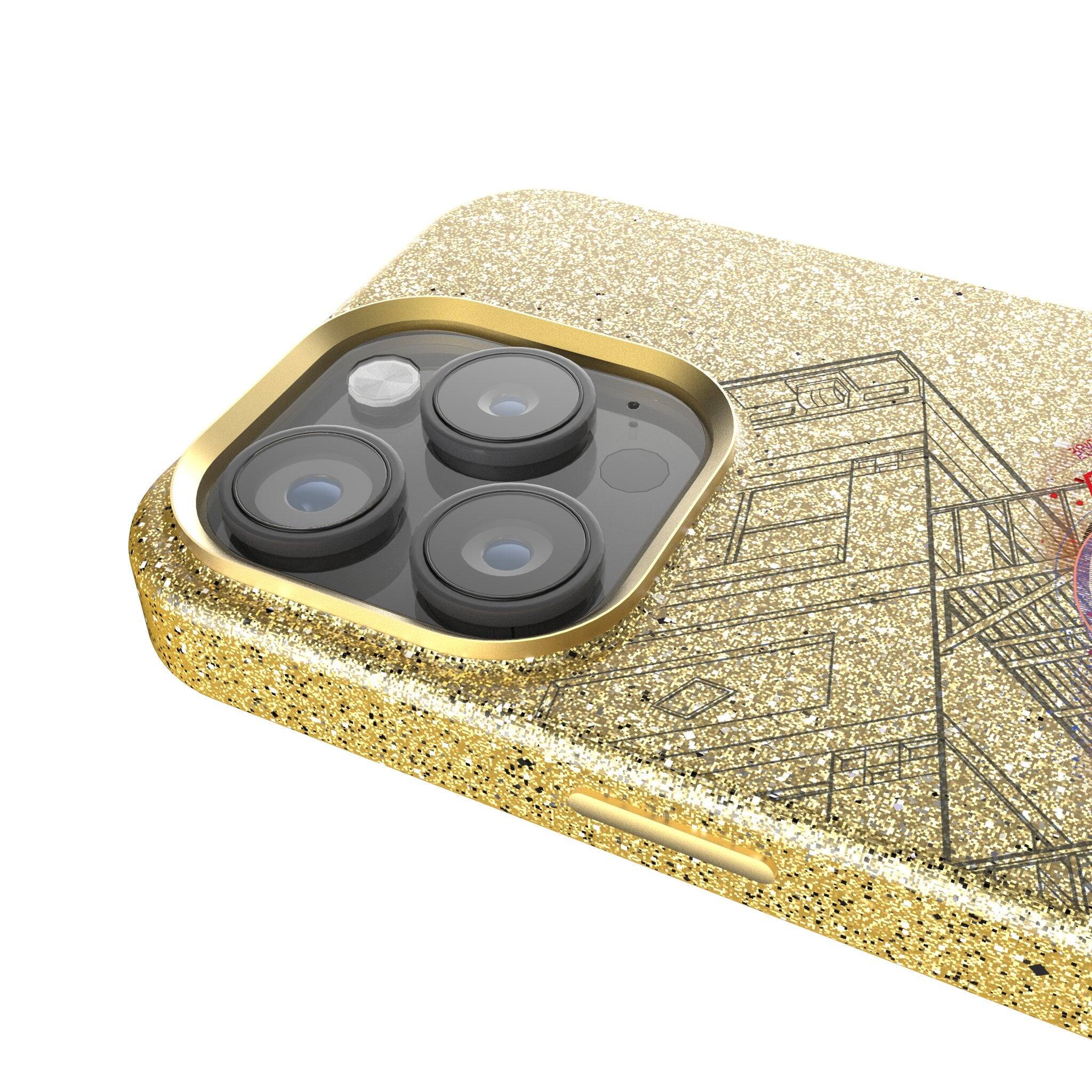 Back. Keyscaper - Marvel Badge Gold Bling Phone Case - Apple iPhone 14 Pro Max - Miles Morales 1.