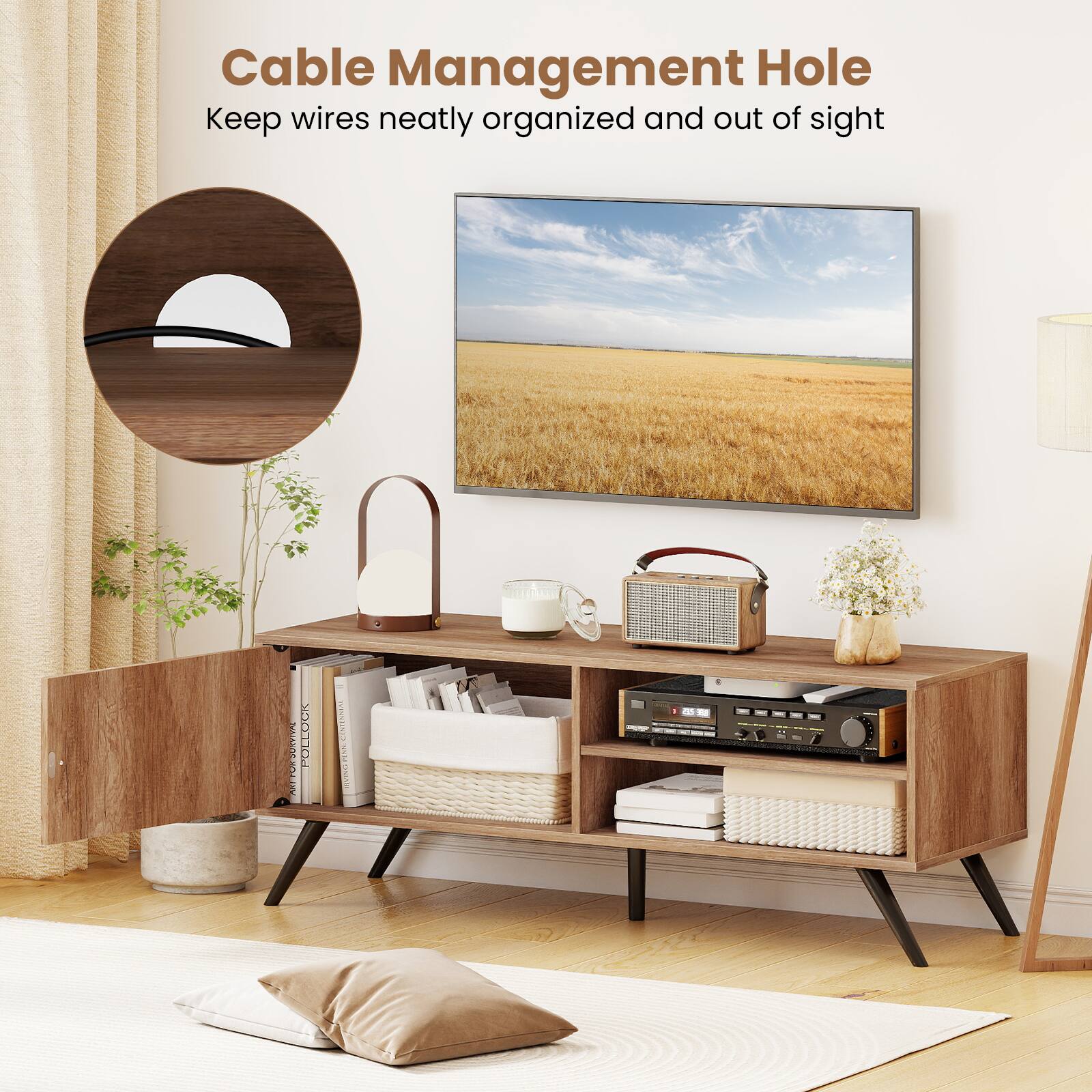 Cable Management Hole  
Keep wires neatly organized and out of sight