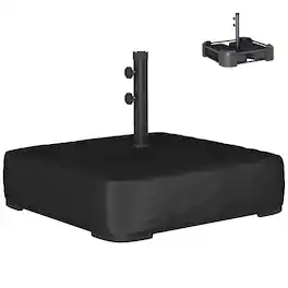 Outsunny - Parasol Base 176 lbs Sand Filled Heavy Duty Stand for Cantilever Umbrellas and 1.9" Poles - Black