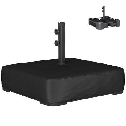 Front. Outsunny - Parasol Base 176 lbs Sand Filled Heavy Duty Stand for Cantilever Umbrellas and 1.9" Poles - Black.