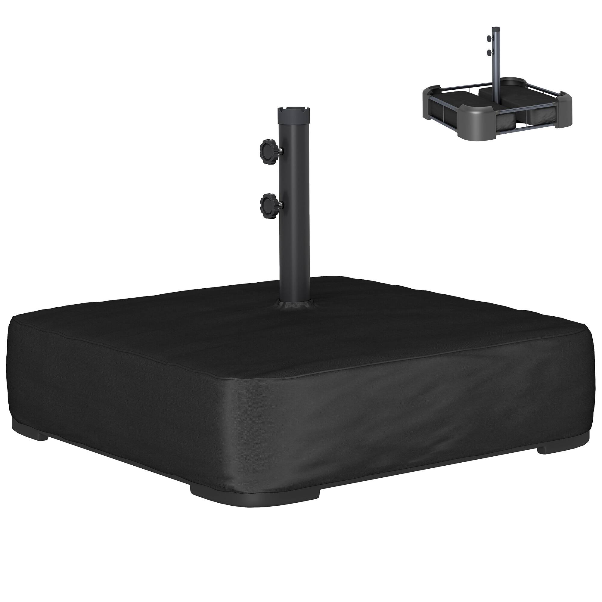 Front. Outsunny - Parasol Base 176 lbs Sand Filled Heavy Duty Stand for Cantilever Umbrellas and 1.9" Poles - Black.