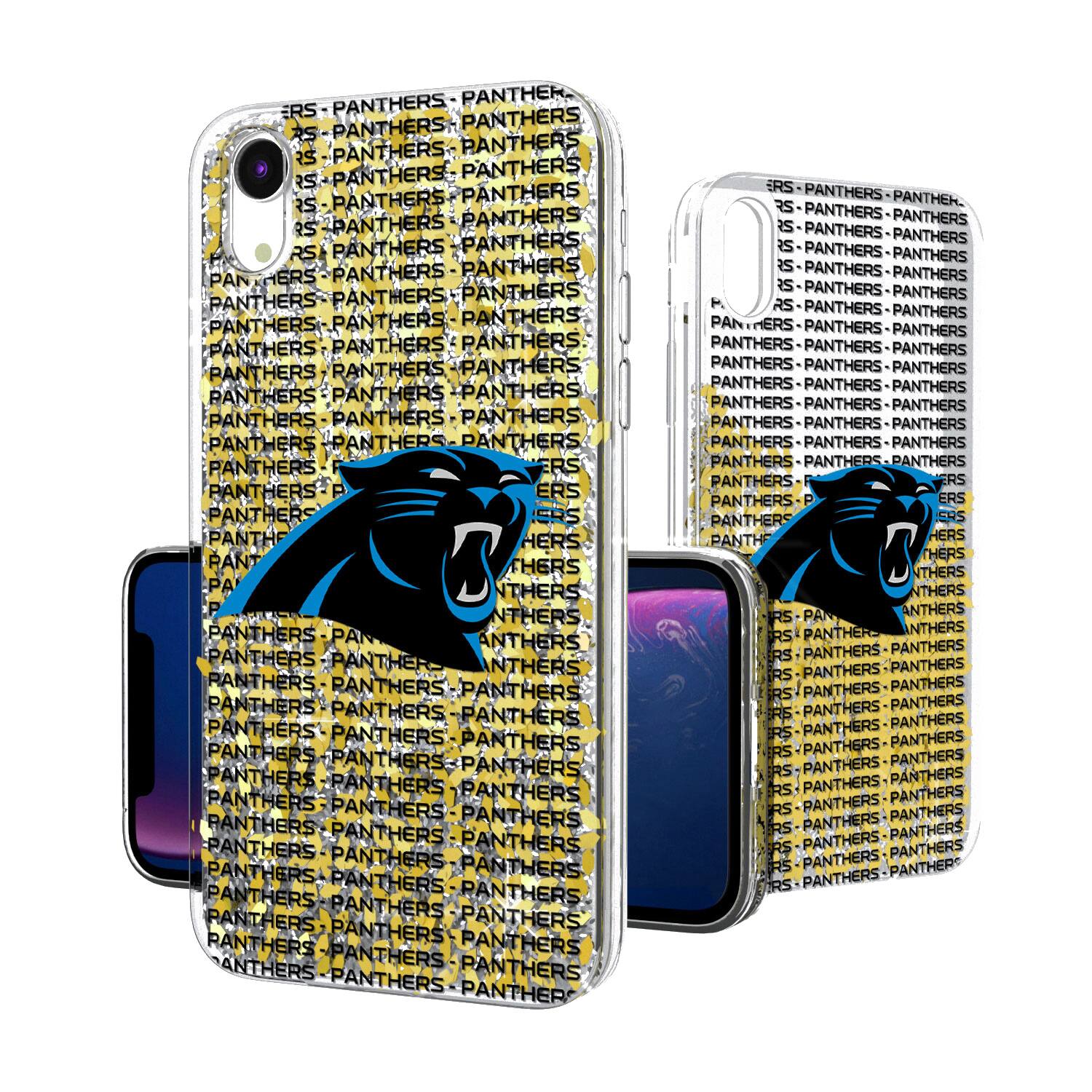 Keyscaper - NFL - Carolina Panthers iPhone Text Backdrop Design Glitter Case - 14 - Multicolor price history on PriceWatchPro