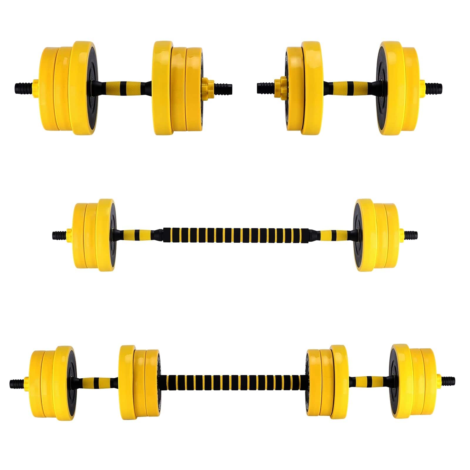 Alchemy Casas - 2 in 1 Adjustable Weight Set 44 Weights As Dumbbell And Barbell p 2 IN 1 ADJUSTABLE DUMBBELL SET The - Multi