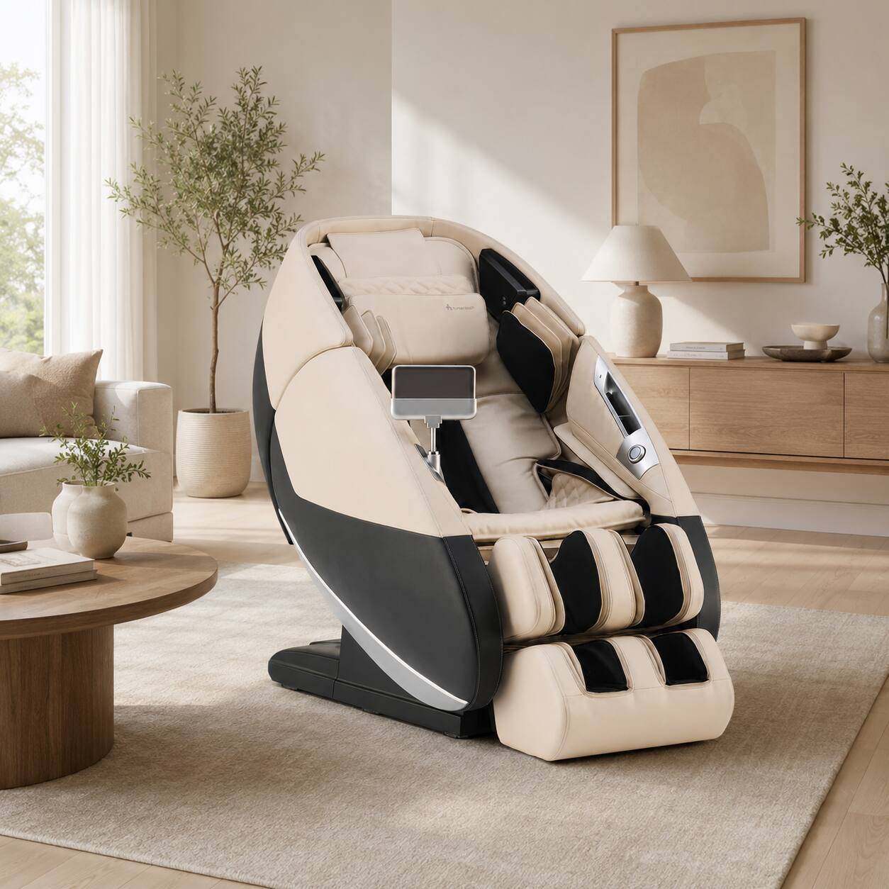 Angle. Human Touch - Super Novo 3.0 Massage Chair - Cream - Cream.