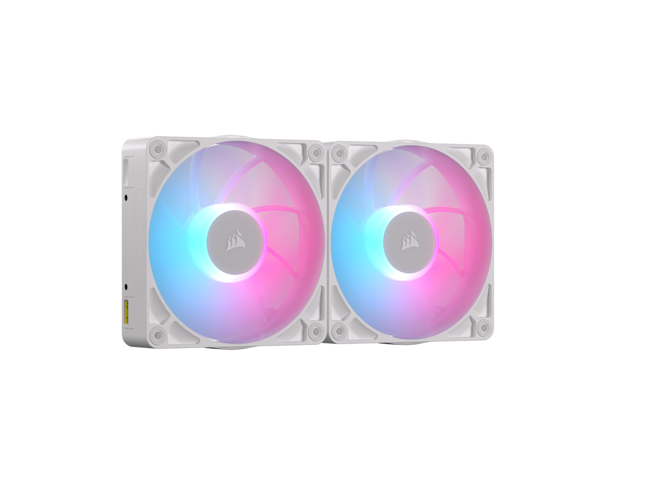 Alt View 1. CORSAIR - CORSAIR iCUE LINK RX140 MAX RGB 140mm PWM Fans - Starter Kit – White – 30mm – Up to 1600 RPM – iCUE Hub - White.